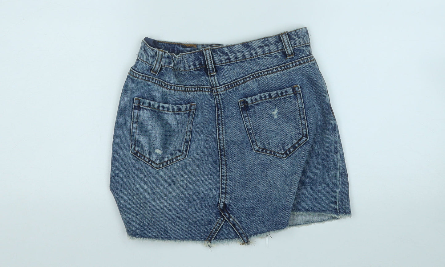 Very Girls Blue  Cotton A-Line Skirt Size 10 Years  Regular