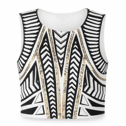 Bardut Womens White  Polyester Basic Tank Size 8 Round Neck