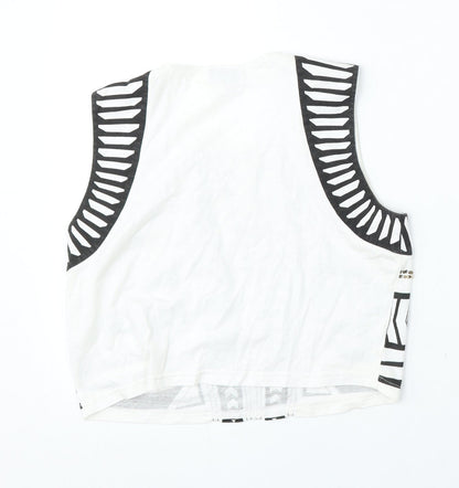 Bardut Womens White  Polyester Basic Tank Size 8 Round Neck