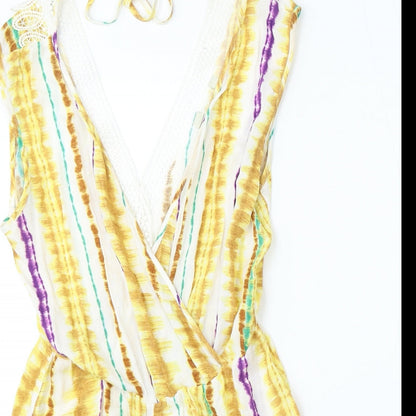 George Womens Multicoloured Geometric Viscose Playsuit One-Piece Size XS