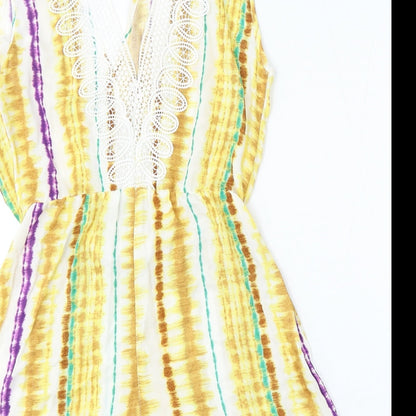 George Womens Multicoloured Geometric Viscose Playsuit One-Piece Size XS