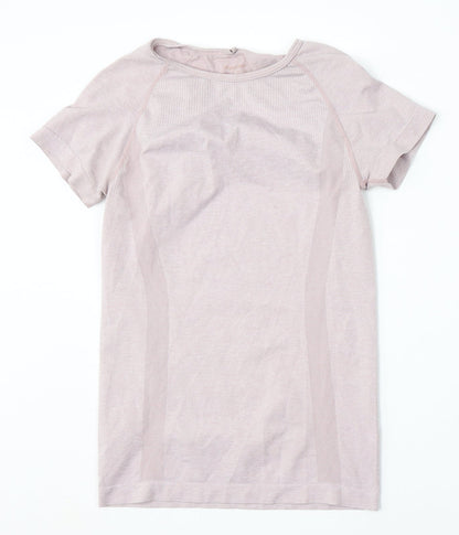 Womens UK Size 8 Workout Pink Basic T-Shirt