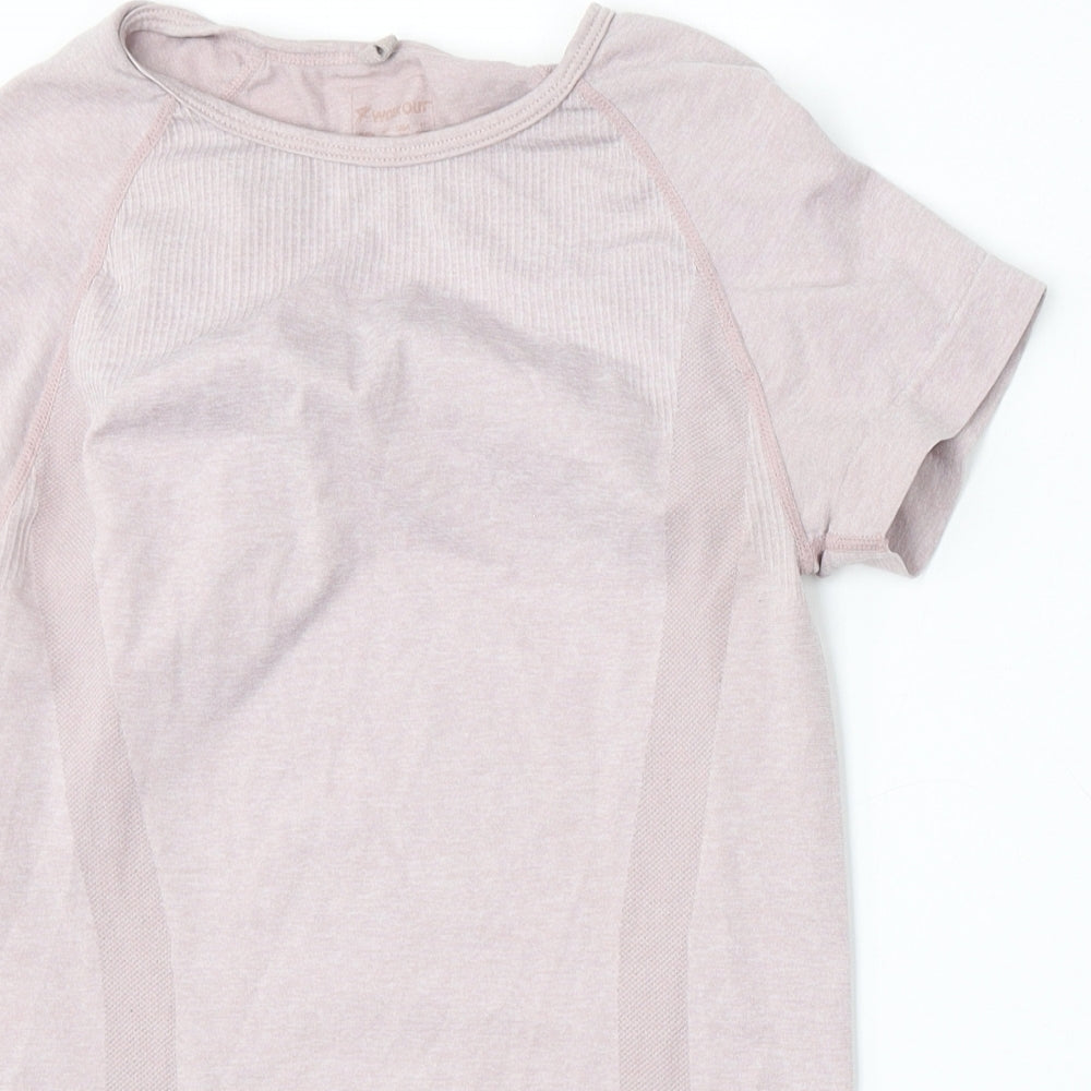 Womens UK Size 8 Workout Pink Basic T-Shirt