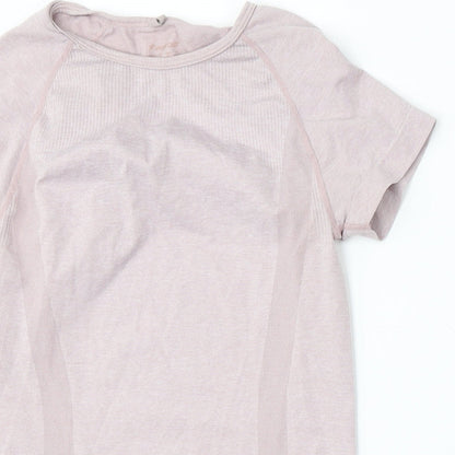 Womens UK Size 8 Workout Pink Basic T-Shirt