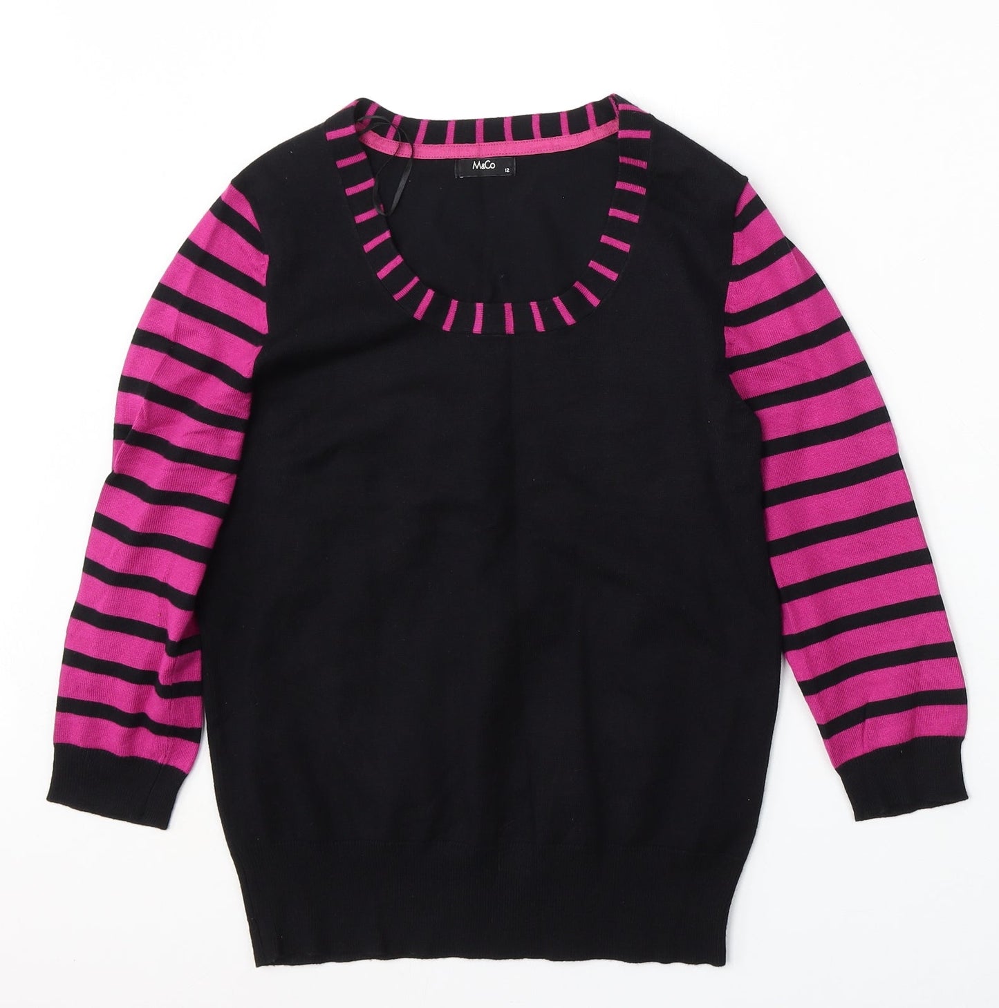 Womens UK Size 12 M&Co Black Pullover Jumper