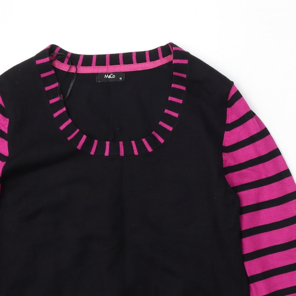 Womens UK Size 12 M&Co Black Pullover Jumper