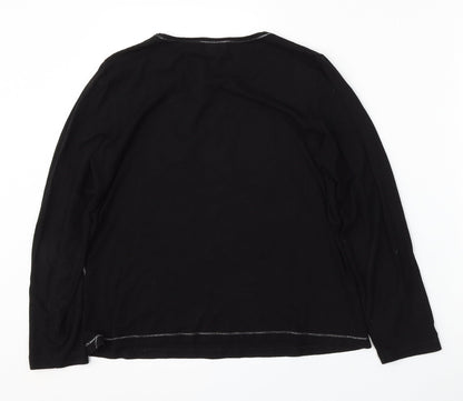Womens UK Size M Lebek Black Basic T-Shirt