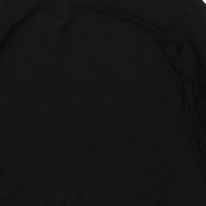 Womens UK Size M Lebek Black Basic T-Shirt