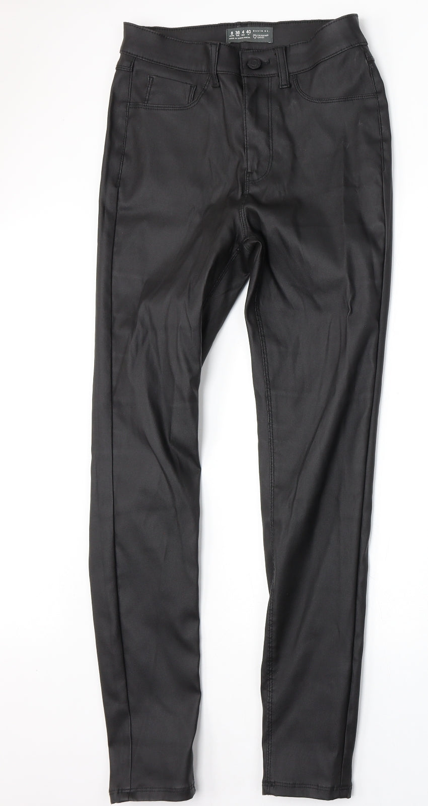 Denim & Co. Womens Black  Polyester Trousers  Size 8 L30 in Slim