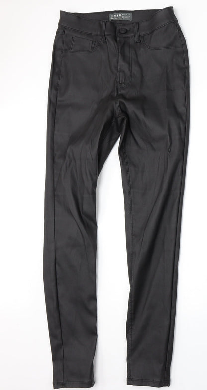 Denim & Co. Womens Black  Polyester Trousers  Size 8 L30 in Slim