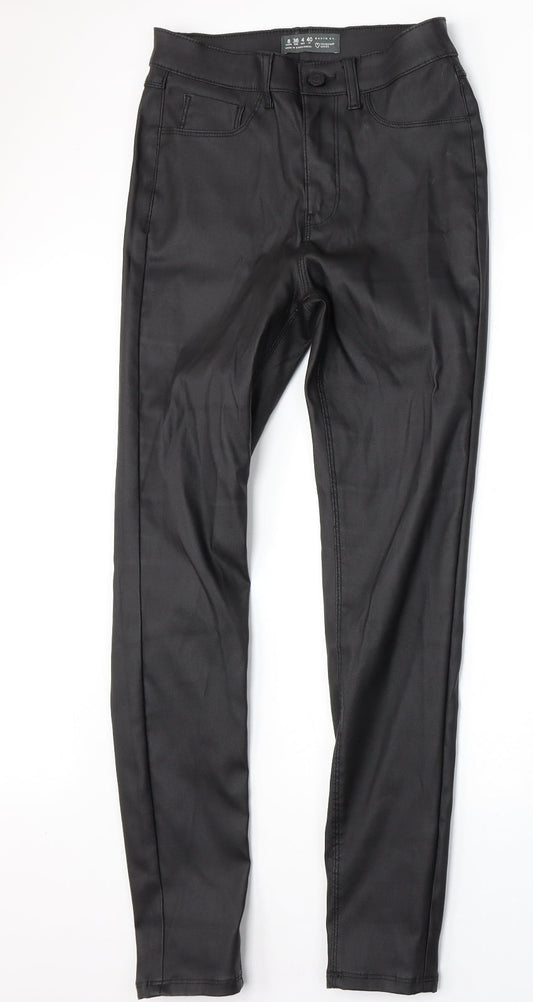 Denim & Co. Womens Black  Polyester Trousers  Size 8 L30 in Slim