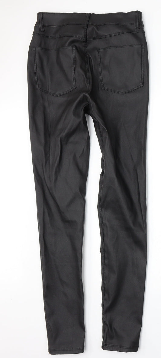 Denim & Co. Womens Black  Polyester Trousers  Size 8 L30 in Slim