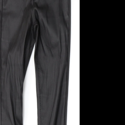 Denim & Co. Womens Black  Polyester Trousers  Size 8 L30 in Slim