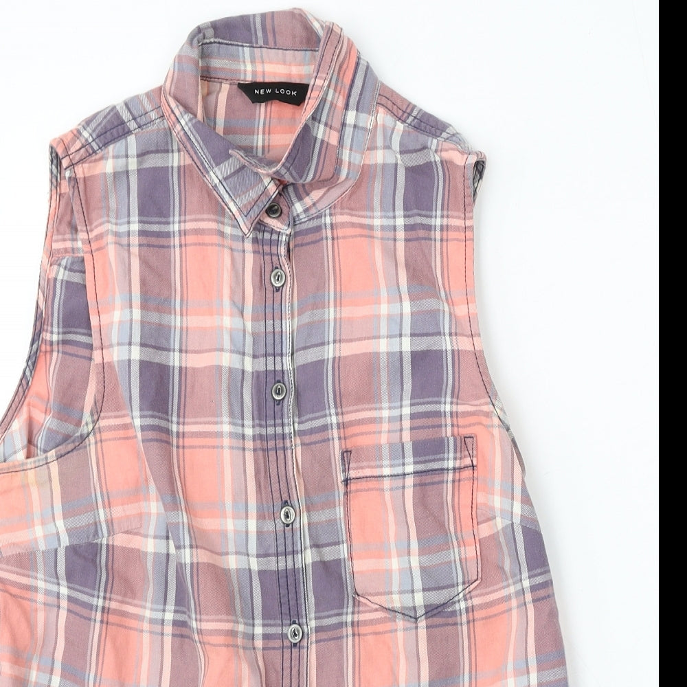 Womens UK Size 12 New Look Multicoloured Basic Button-Up