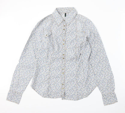 Womens UK Size S United Colors of Benetton Multicoloured Basic Button-Up