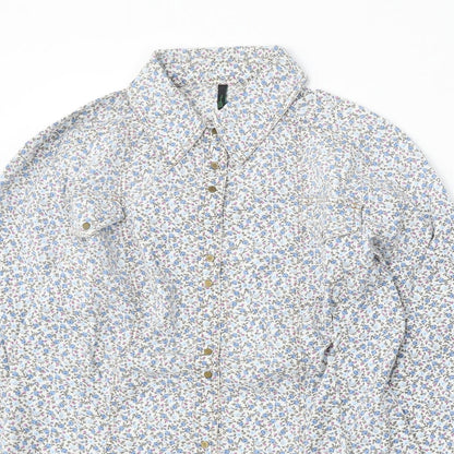 Womens UK Size S United Colors of Benetton Multicoloured Basic Button-Up
