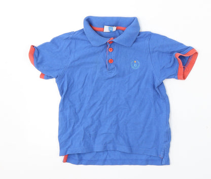 Jack Green Boys Blue  Cotton Basic Polo Size 5-6 Years Collared