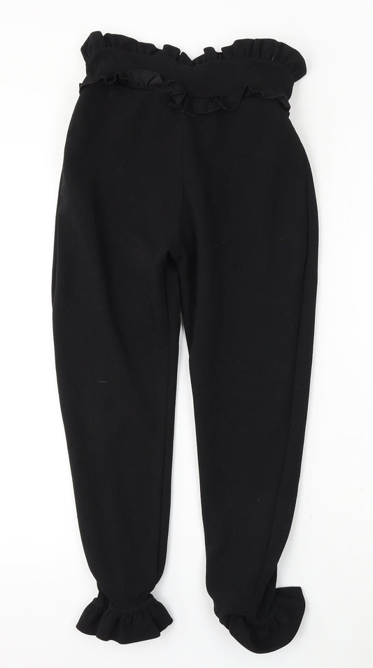 Womens UK Size 8 PRETTYLITTLETHING Regular Fit  Black Trousers
