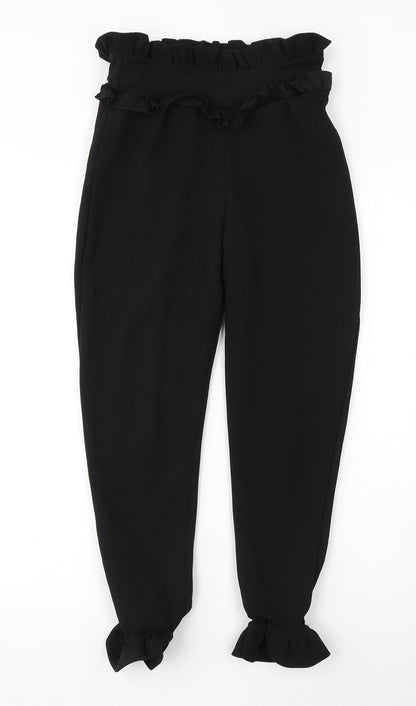 Womens UK Size 8 PRETTYLITTLETHING Regular Fit  Black Trousers