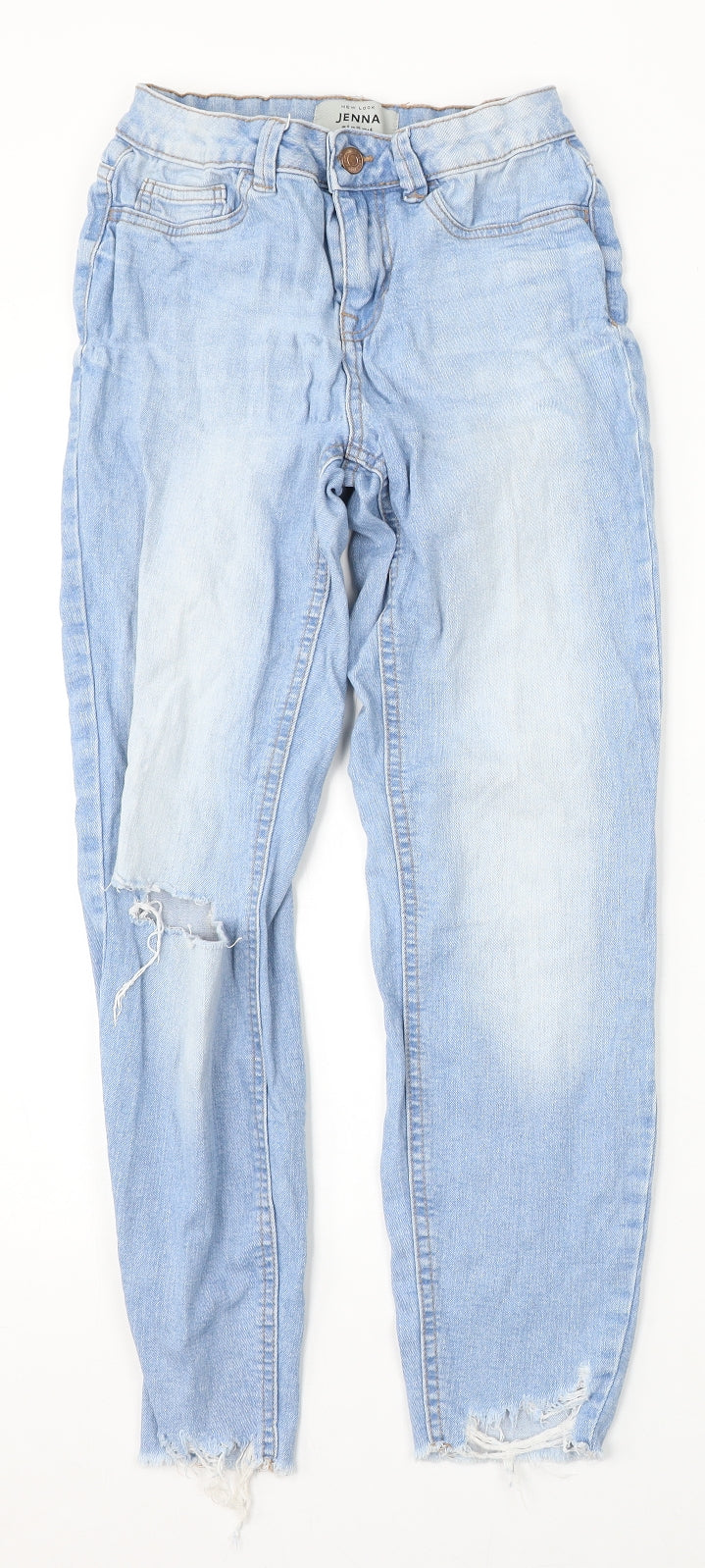 New Look Womens Blue  Cotton Straight Jeans Size 8 L27 in Regular Button