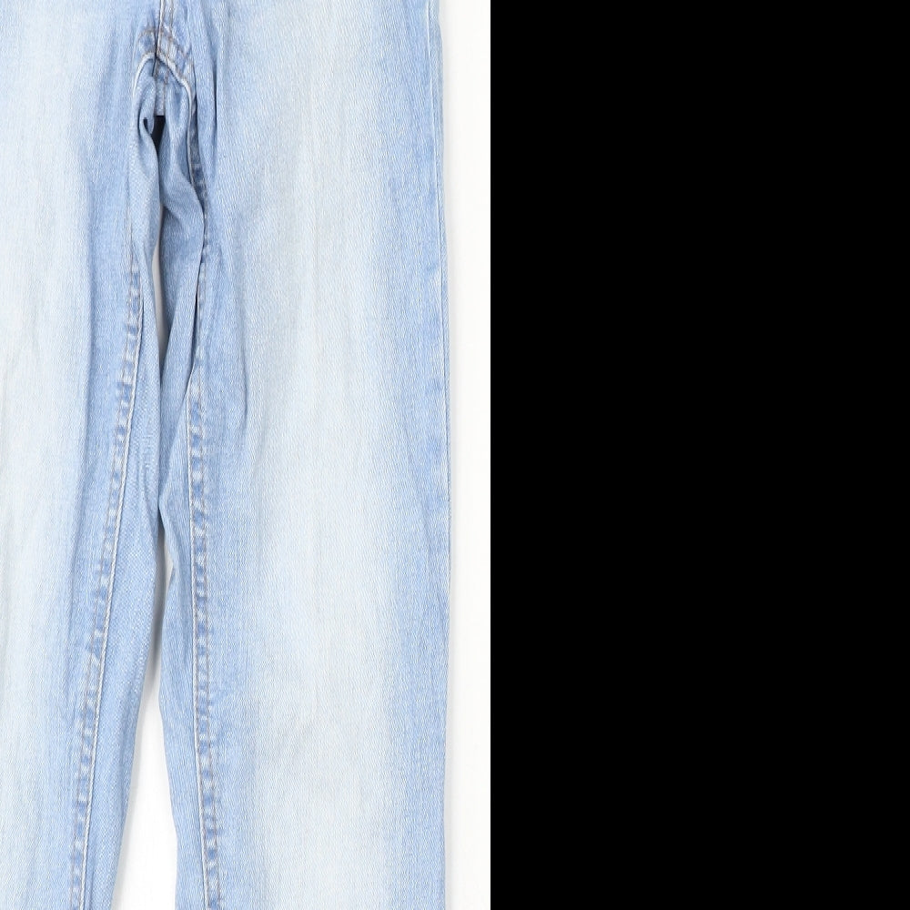 New Look Womens Blue  Cotton Straight Jeans Size 8 L27 in Regular Button