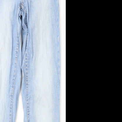 New Look Womens Blue  Cotton Straight Jeans Size 8 L27 in Regular Button