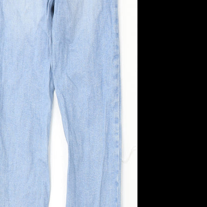 New Look Womens Blue  Cotton Straight Jeans Size 8 L27 in Regular Button