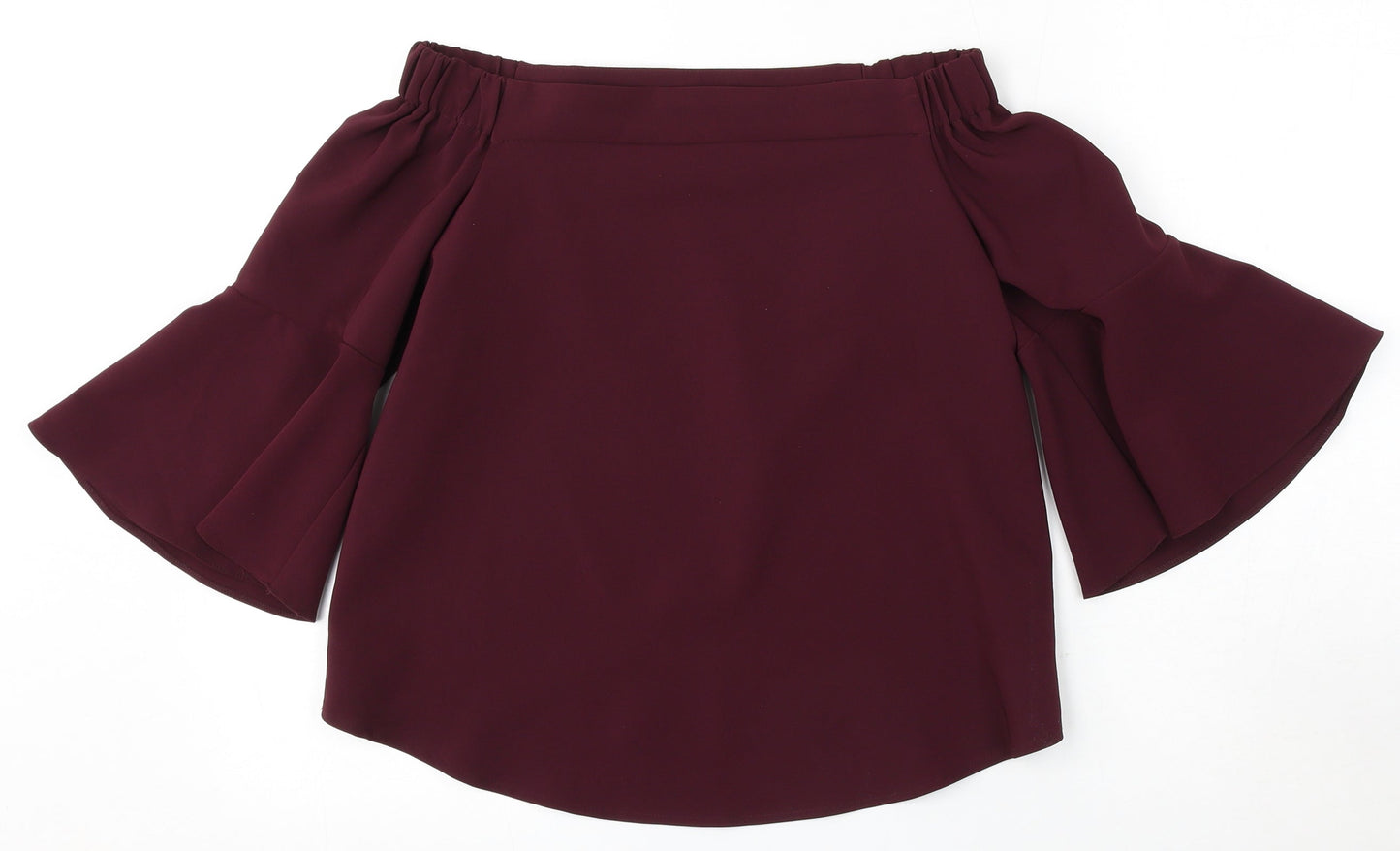 Atmosphere Womens Red  Polyester Basic Blouse Size 8 Round Neck