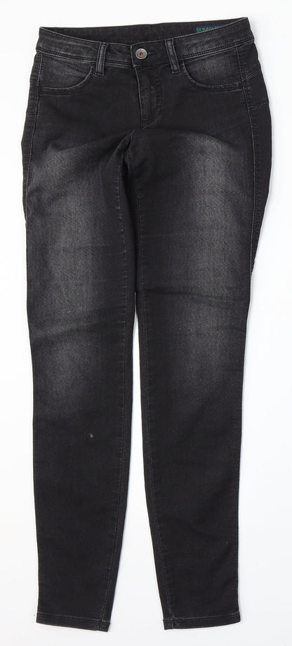 United Colors of Benetton Womens Black  Cotton Skinny Jeans Size 25 L30 in Regular