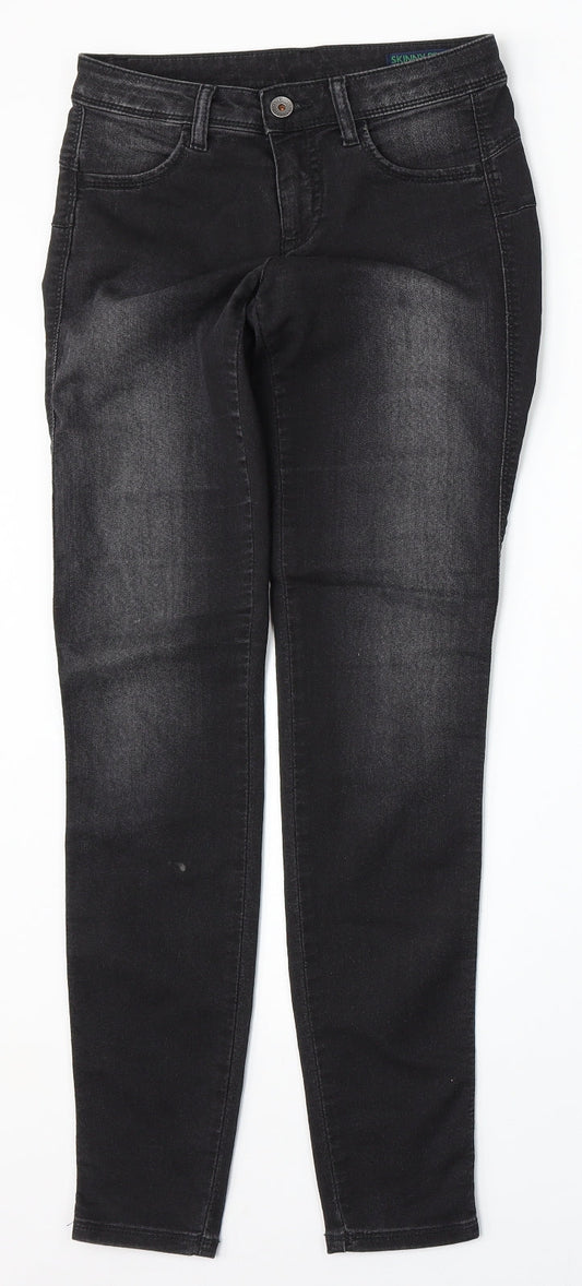 United Colors of Benetton Womens Black  Cotton Skinny Jeans Size 25 L30 in Regular