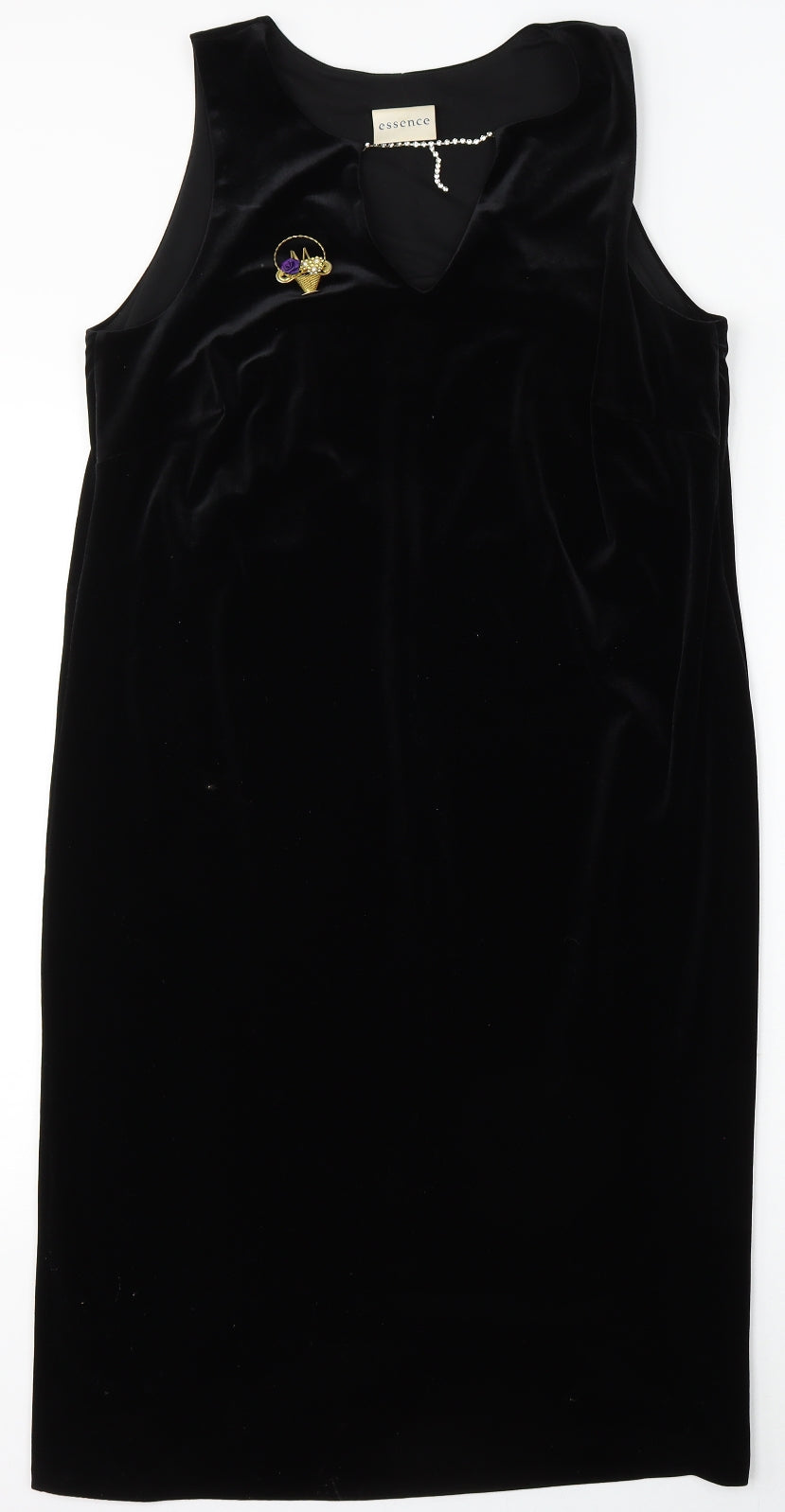 essence Womens Black  Polyester Sheath  Size 12  Round Neck