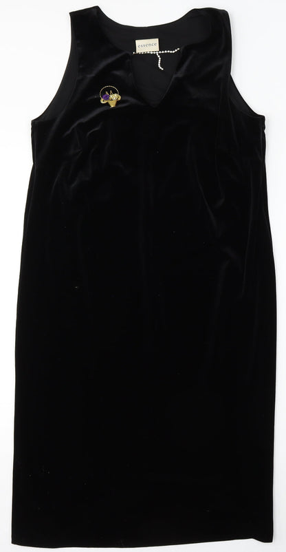 essence Womens Black  Polyester Sheath  Size 12  Round Neck