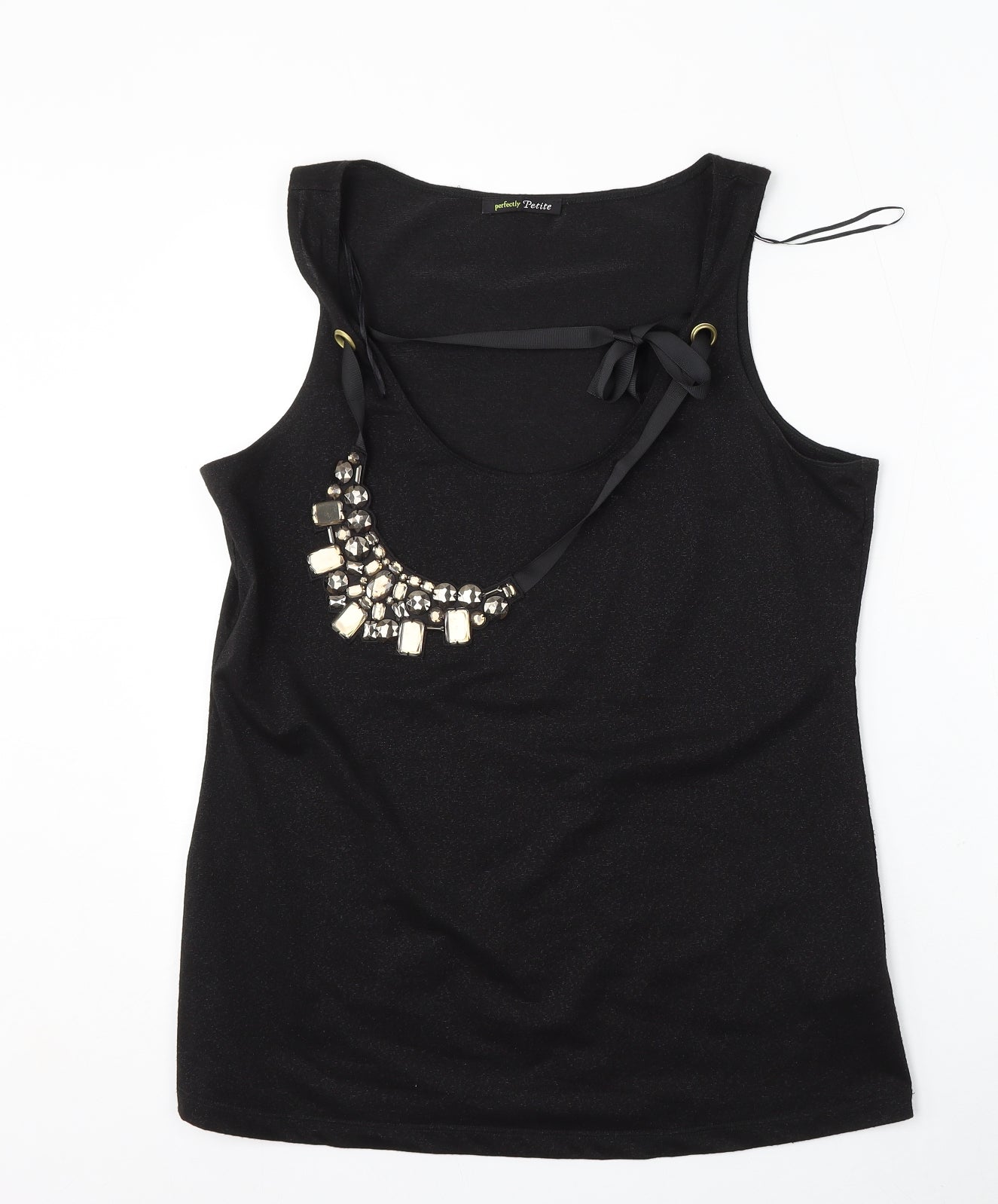 George Womens Black  Polyester Basic Blouse Size 16 Round Neck