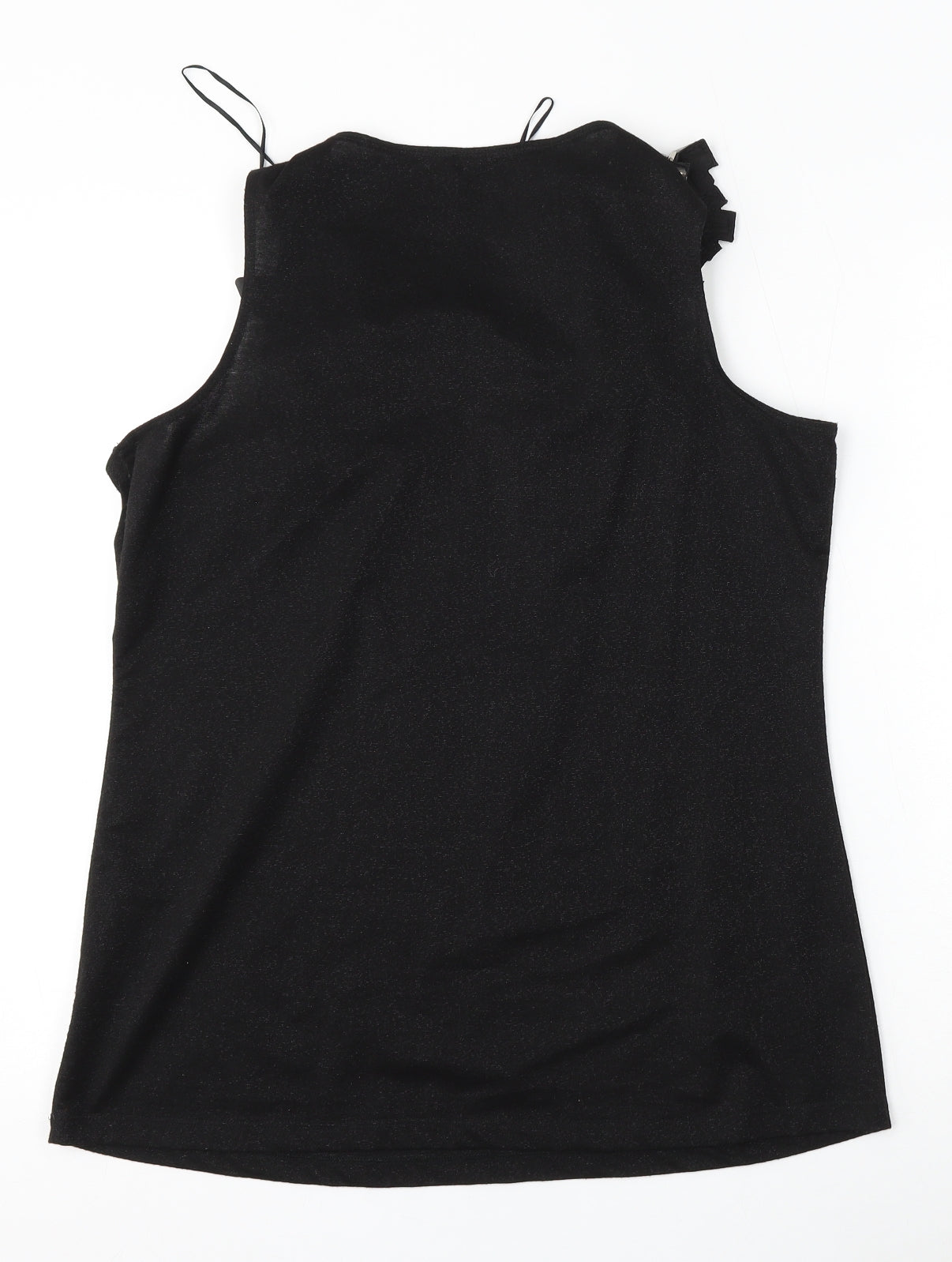 George Womens Black  Polyester Basic Blouse Size 16 Round Neck