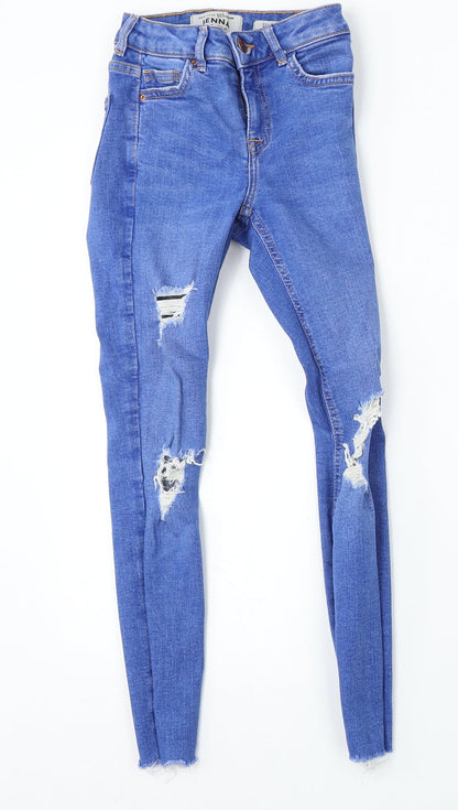 New Look Girls Blue  Cotton Skinny Jeans Size 9 Years  Regular