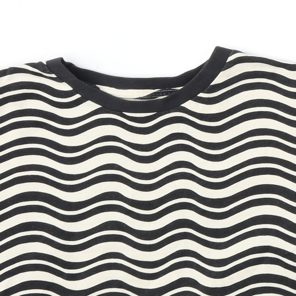 NEXT Girls White Animal Print Cotton Basic T-Shirt Size 5 Years Round Neck