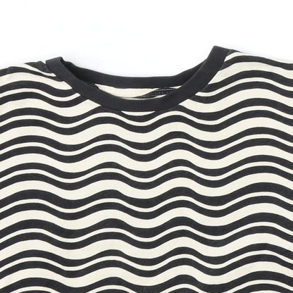 NEXT Girls White Animal Print Cotton Basic T-Shirt Size 5 Years Round Neck