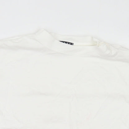 ELLE Girls White Floral Cotton Basic T-Shirt Size 2 Years Crew Neck