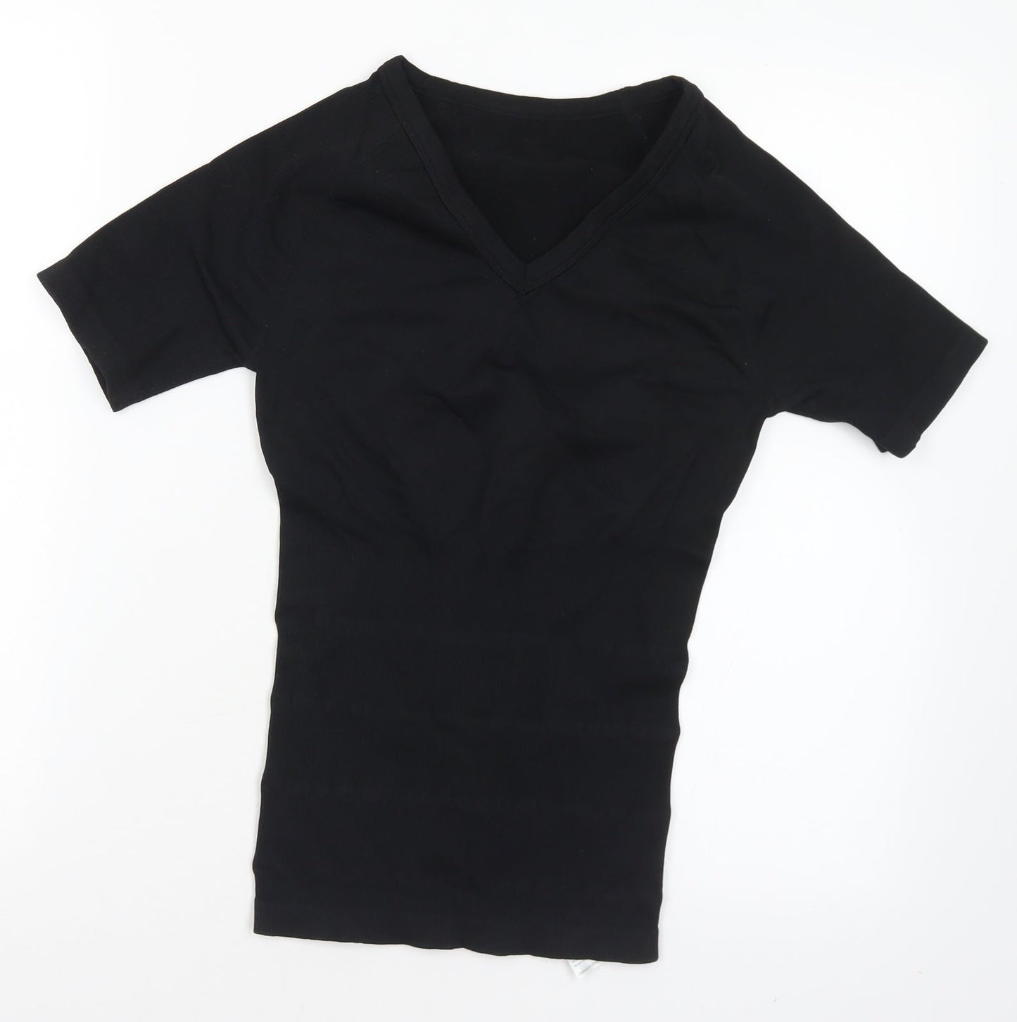 Womens UK Size S Preworn Black Basic T-Shirt