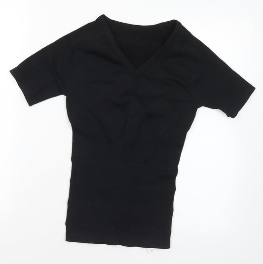 Womens UK Size S Preworn Black Basic T-Shirt