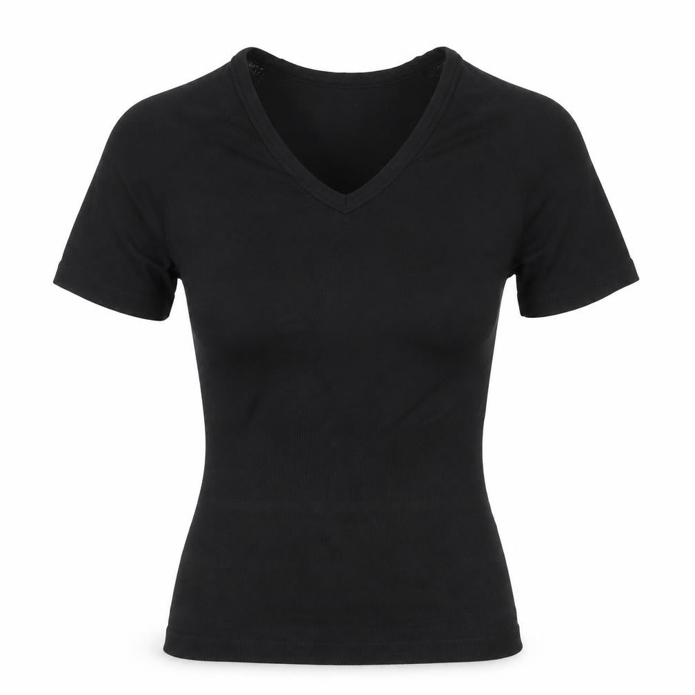 Womens UK Size S Preworn Black Basic T-Shirt
