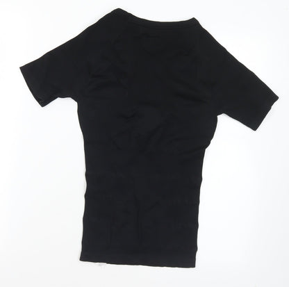 Womens UK Size S Preworn Black Basic T-Shirt