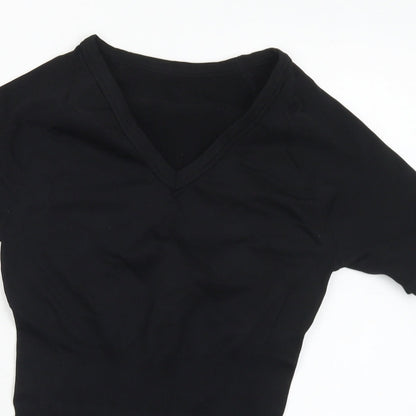 Womens UK Size S Preworn Black Basic T-Shirt