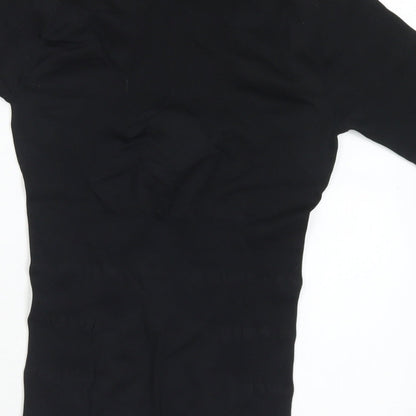 Womens UK Size S Preworn Black Basic T-Shirt