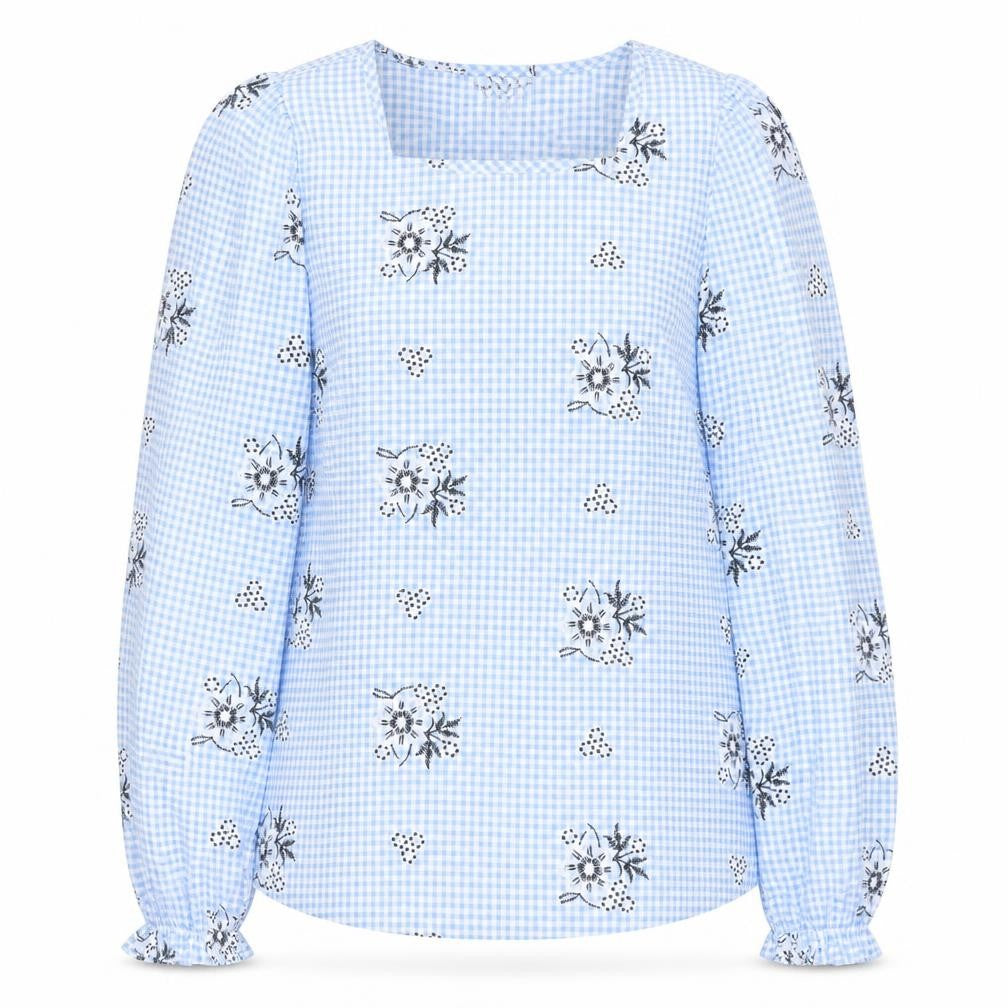 Womens UK Size S Pieces Blue Basic Blouse