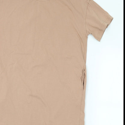 H&M Womens Brown  Cotton T-Shirt Dress  Size XS  Crew Neck