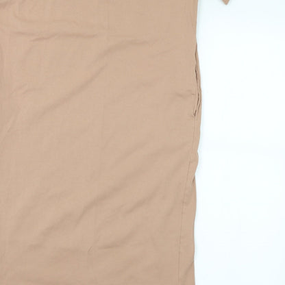 H&M Womens Brown  Cotton T-Shirt Dress  Size XS  Crew Neck