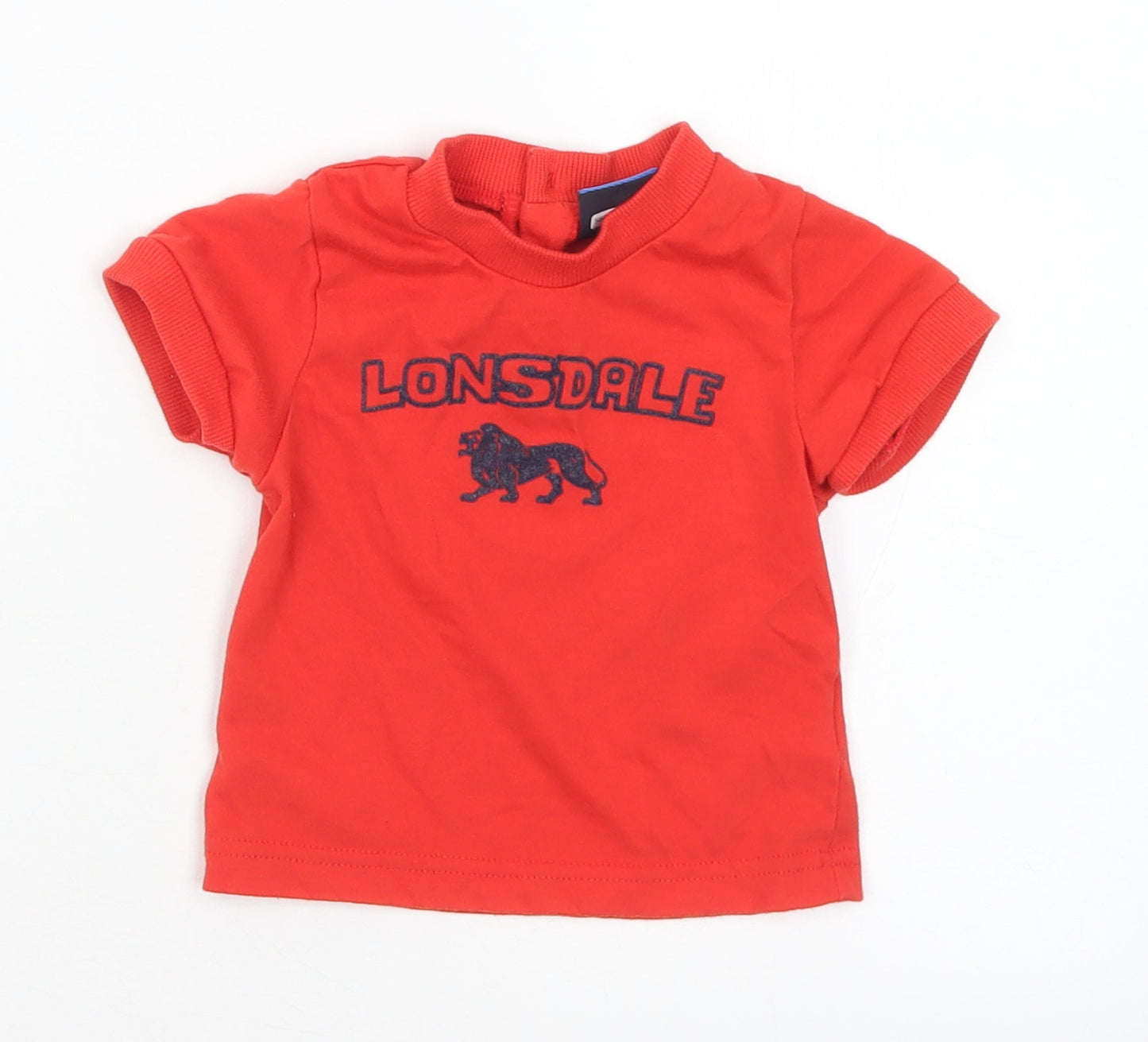 Lonsdale Baby Red  Polyester Basic T-Shirt Size 6-9 Months Crew Neck  - 6-12 months