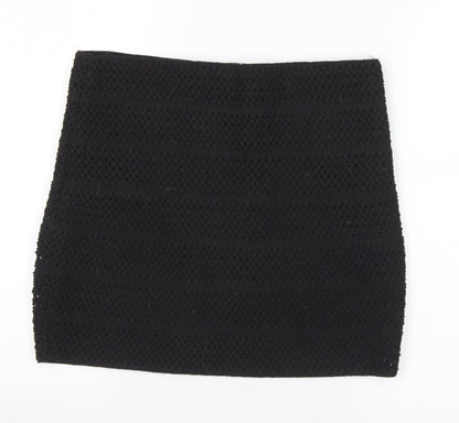 Ricki Womens Black  Polyester A-Line Skirt Size S