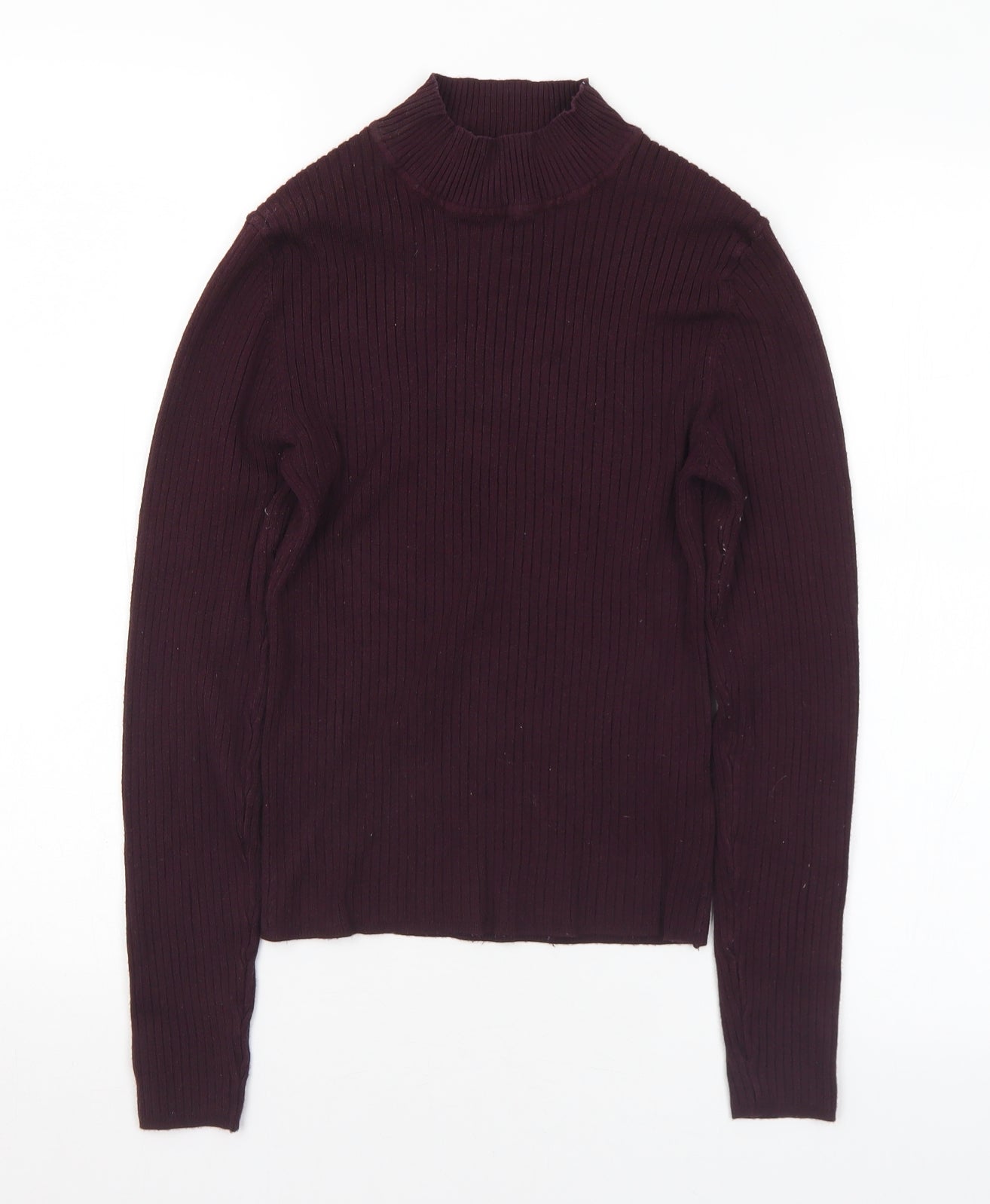 Primark Womens Purple Mock Neck  Viscose Pullover Jumper Size 10   - 10-12